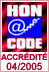 Nous adh&eacute;rons aux principes de la charte HONcode de HON